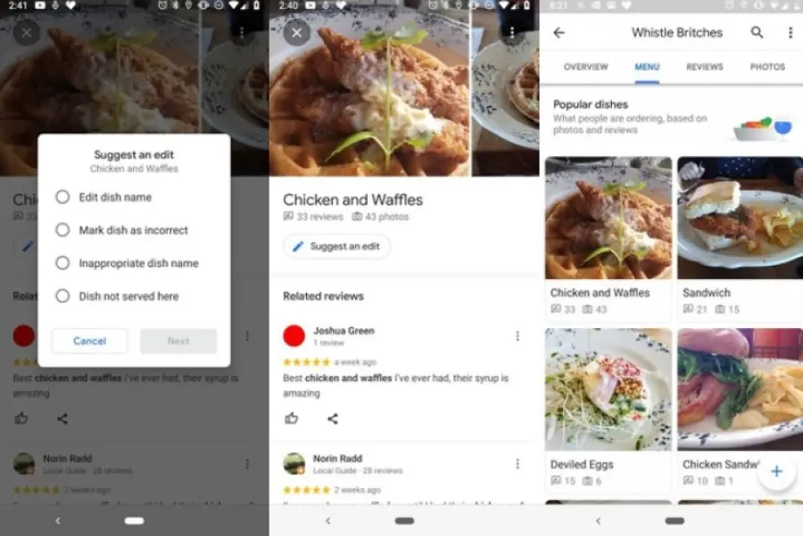Su Google Maps arriverà anche il menu dei ristoranti?